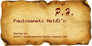 Paulcsenetz Helén névjegykártya
